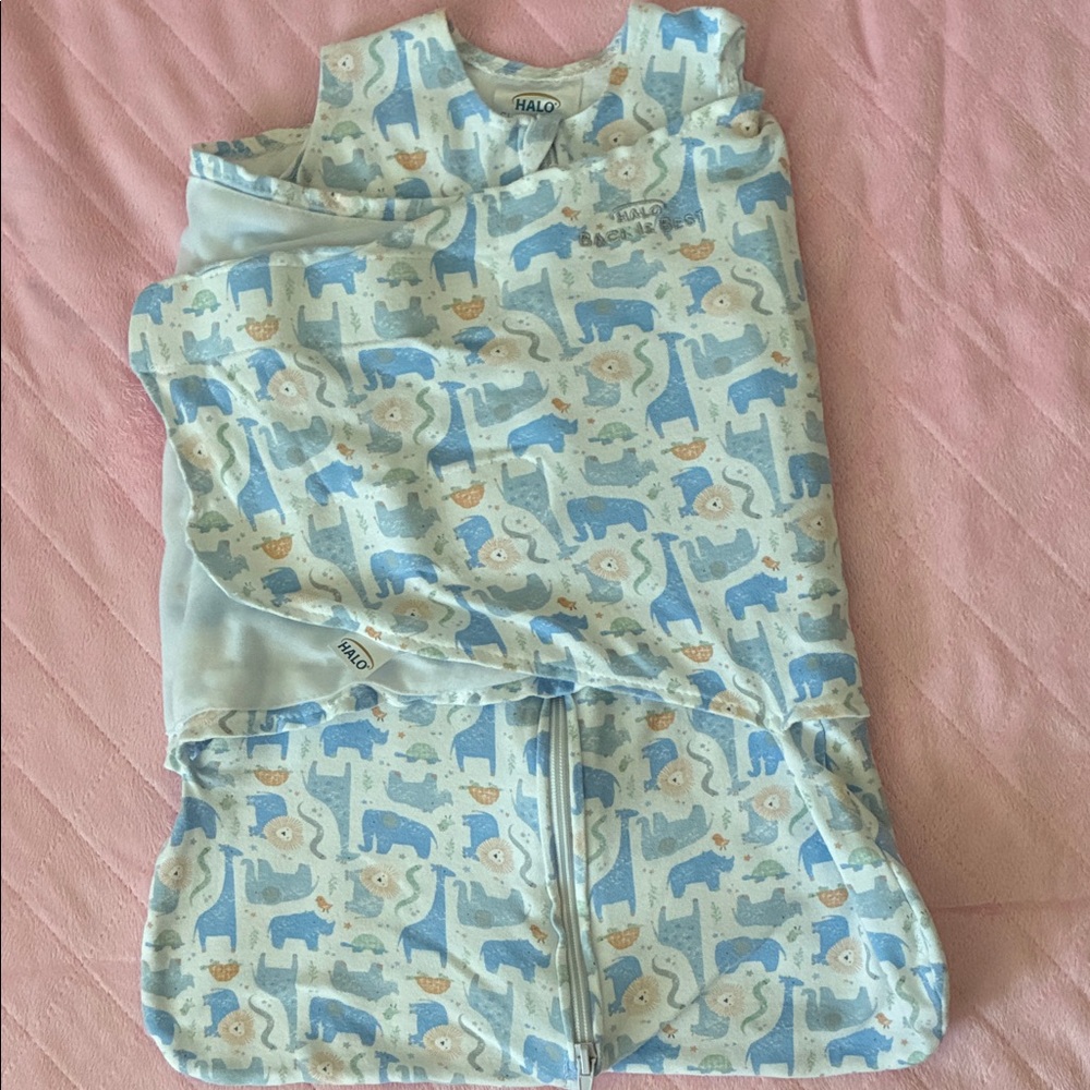 Halo Light Blue Animal Pattern Sleep Sack